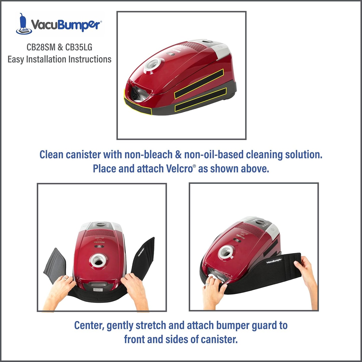 Bumper Guard for Canister Vacuums - Size Large fits Length 41" & Up (Item #CB35LG)