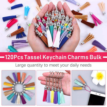 Tassels, Paxcoo 240Pcs Keychain Tassels Bulk for Jewelry Making and Crafts, Keychain Making Charms Supplies for Acrylic Blank Keychains, Bracelets and Jewelry Making