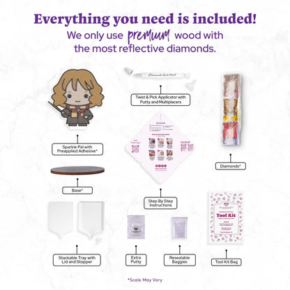 DIAMOND ART CLUB Sparkle Pals - Hermione, Diamond Painting Kit, Fun DIY Crafts for Adults, Diamond Art Craft for Beginners, 5.4" x 5.7" (Pack of 1)