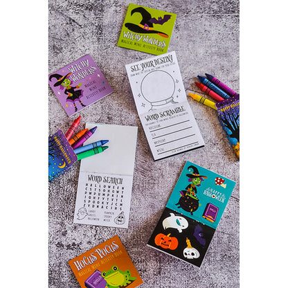 Fun Express Halloween Crayons Bulk Party Favors - 24 Boxes Non-Toxic Drawing Supplies for Kids Classroom Treats | Perfect for Trick or Treat Goodie Bags & Fall Crafts Activities