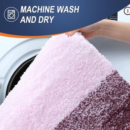 OLANLY Bathroom Rugs - Extra Soft Microfiber Mat with Rubber Backing | Quick Dry, Machine Washable, 34x21, Mauve