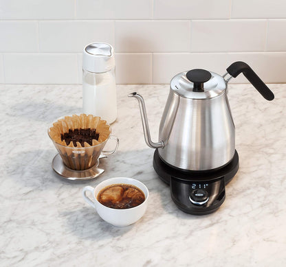 OXO Brew Gooseneck Electric Kettle - Adjustable Temperature Hot Water Kettle for Pour Over Coffee & Tea, 1L Stainless Steel