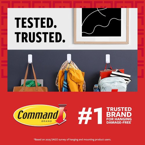 Command Medium Clear Wire Toggle Hooks - Damage-Free Hanging Solution | 10 Hooks & 12 Adhesive Strips, Holds Up to 2 lb