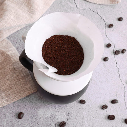 Ceramic Pour Over Coffee Dripper - Slow Brewing Accessories for Home, Cafe, Restaurants - 1 Cup Size, White