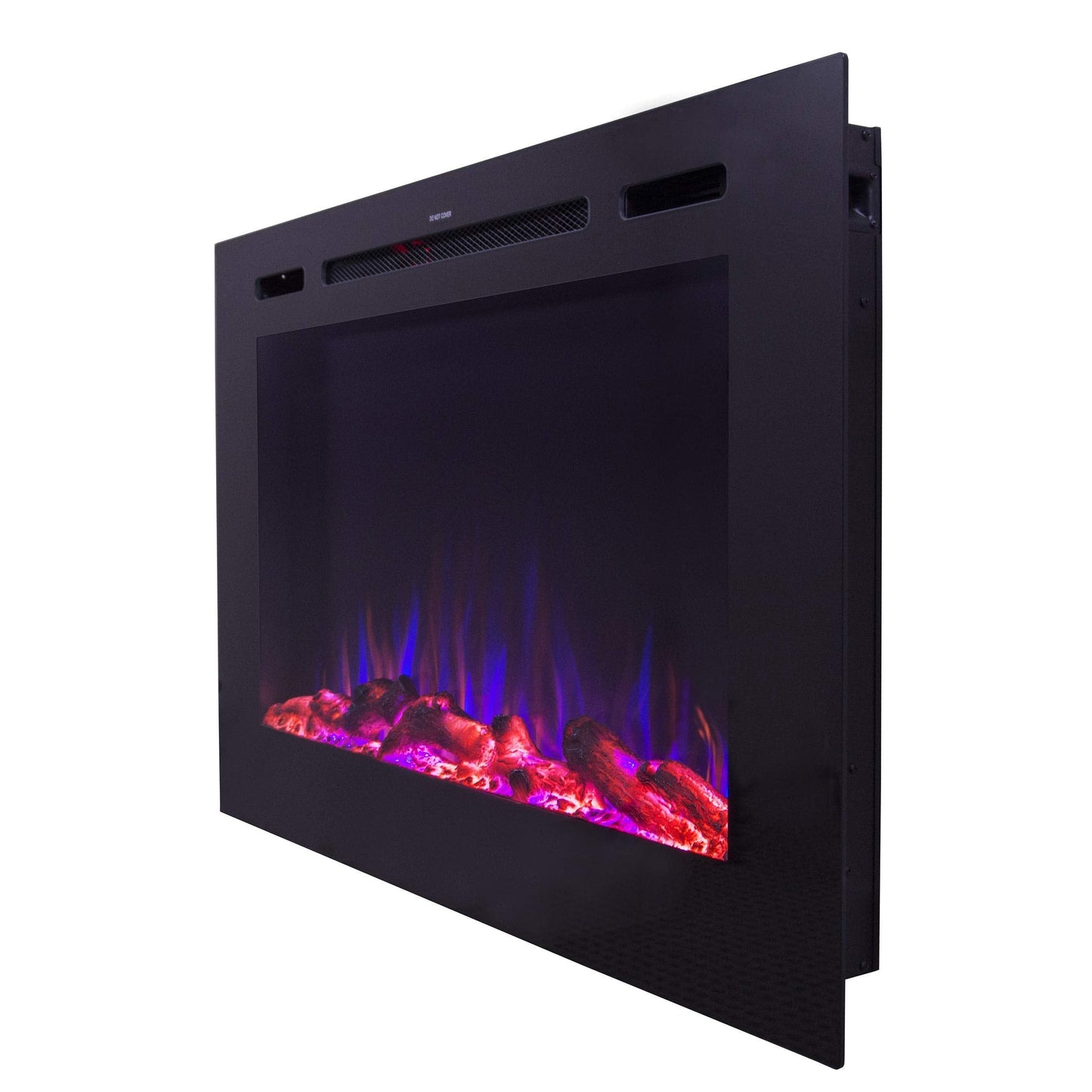 Touchstone Smart Electric Fireplace-The Forte 40" Recessed Mounted-30 Realistic Ember Color/Flame Options-1,500W Heater w/Thermostat-Black-Log & Crystal Hearth Options-Alexa/WiFi Enabled