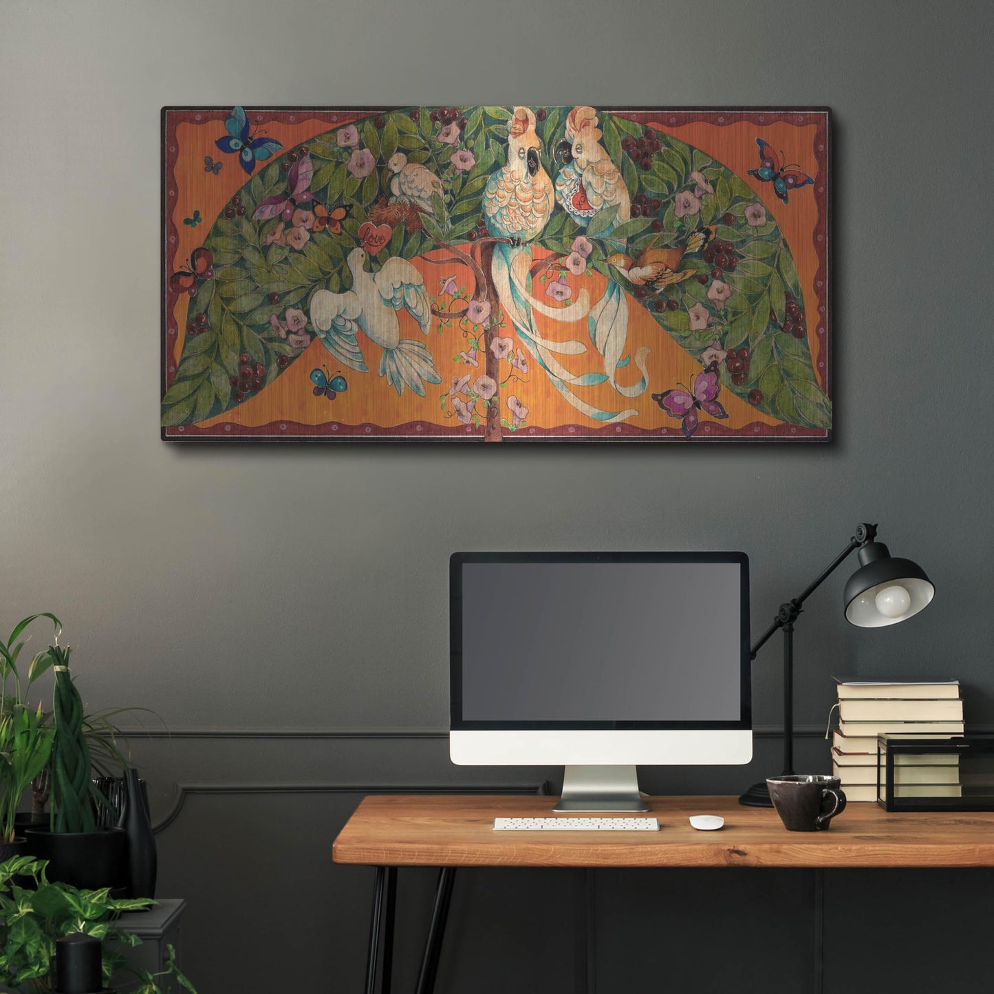 Luxe Metal Art 'Bird Valentine' by David Galchutt Metal Wall Art, 48" x 24"
