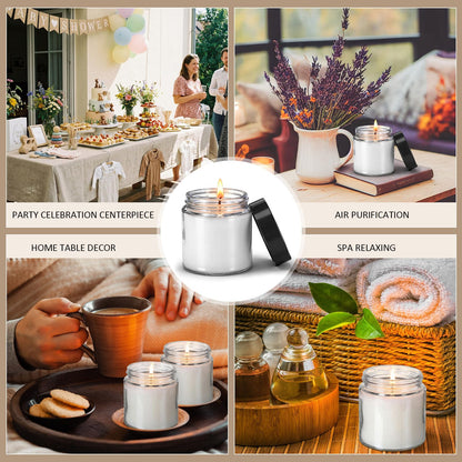 MTLEE 20 Pack 4oz Glass Candle Jars with Lids Round Empty Candle Container with Candles Making Kits Labels Gift Box Empty Canning Jars for Food Storage Spice Liquid