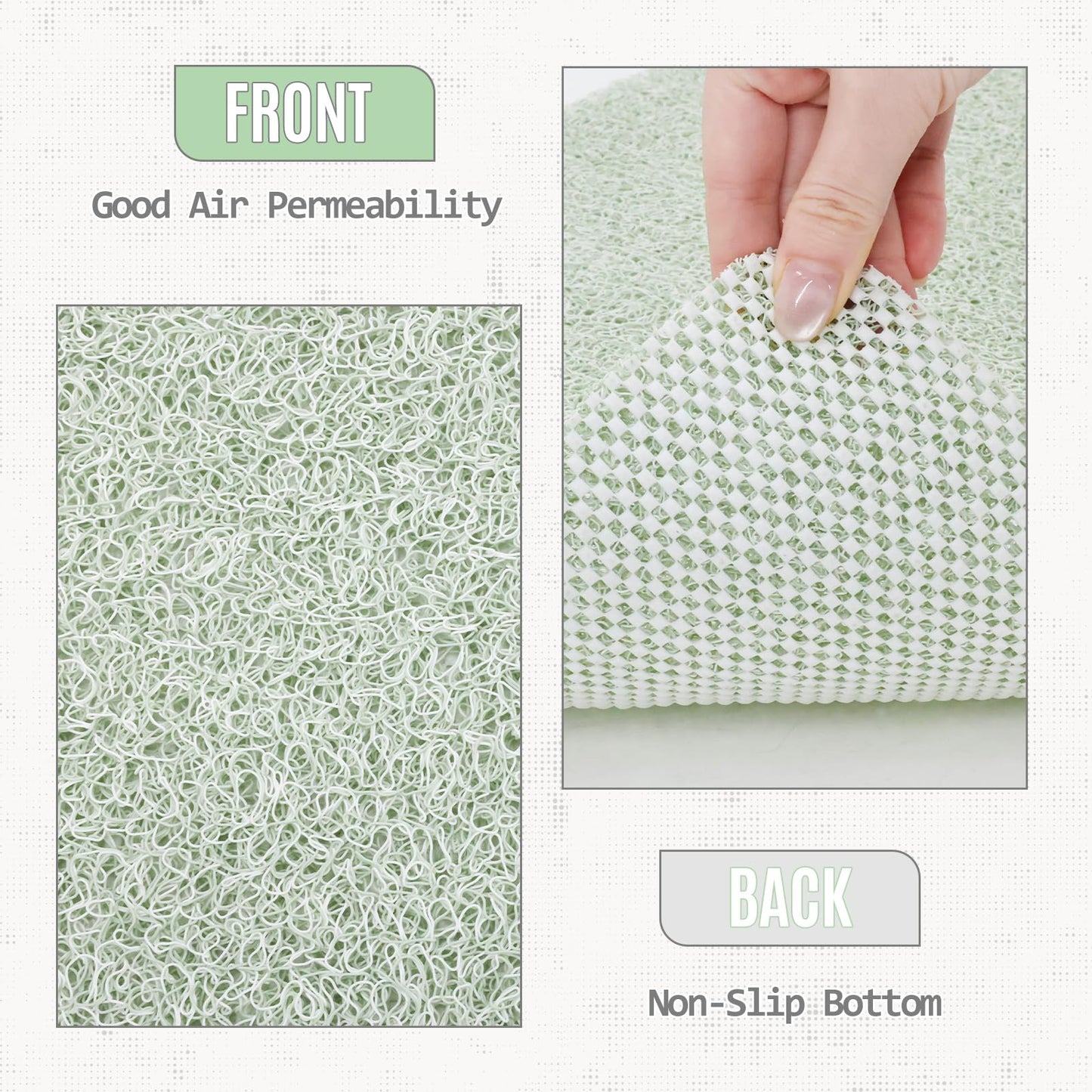 Joyhalo Shower Mat Bathtub Mat Non Slip, Bathmats Non Slip, Quick Drying Foot Scrubber Loofah Mats for Shower, Tub, Bathroom, Home,30x17inch, Mint Green