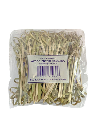 1000 Count | KingSeal Bamboo Wood Flower Knot Picks, Skewers, 3.5 Inches, Perfect for Cocktails and Appetizers, Bulk Pack - 10 Packs of 100 Each