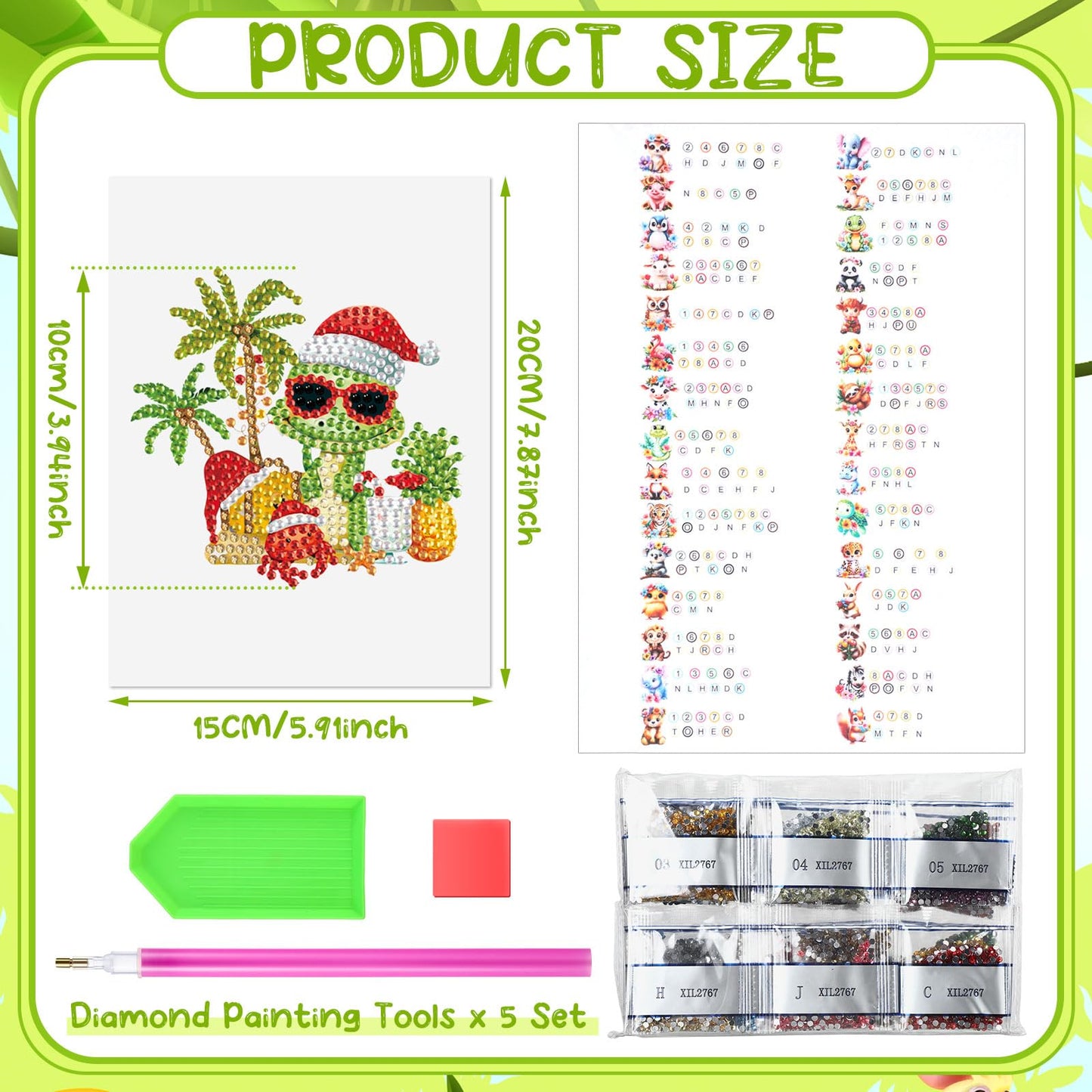 Xuhal 30 Pcs Interchangeable Diamond Art Kits DIY Holiday Seasonal Animals Diamond Paintings for Adults Rhinestone Gem Art Crafts for Easter Spring Summer Home Wall Table Decor Gifts