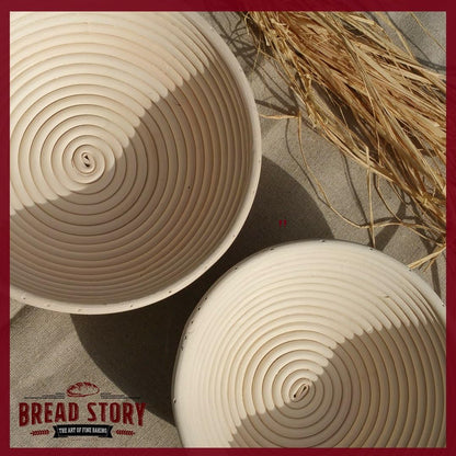 (8.5 inch) Round Banneton Proofing Basket Set - Handmade Unbleached Natural Cane for Homemade Crusty Fresh Bread