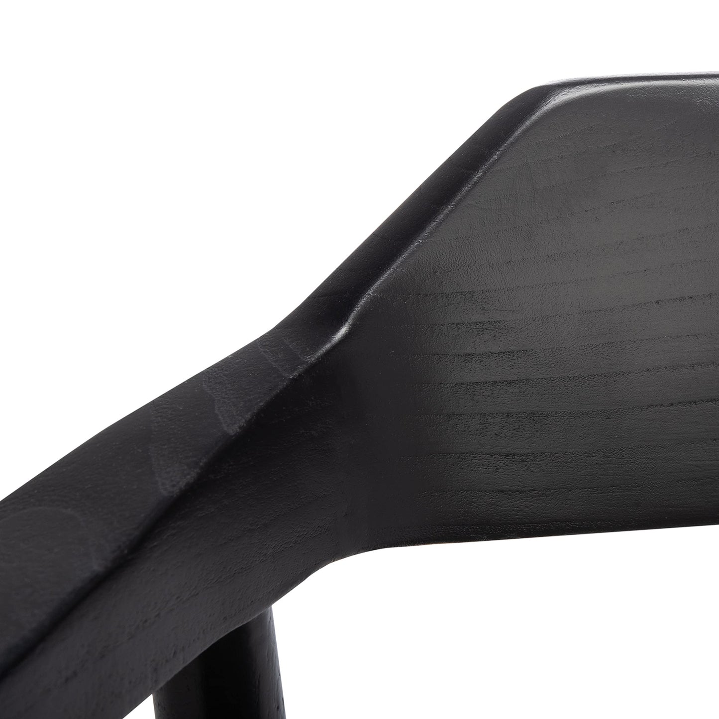 SAFAVIEH Home Collection Munro Black Sungkai Wood/Black Leather Woven Accent Chair (Fully Assembled)