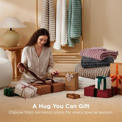 Bedsure GentleSoft Fleece Blanket - Cozy Large Throw for Bed, Grey, 120x120 Inches