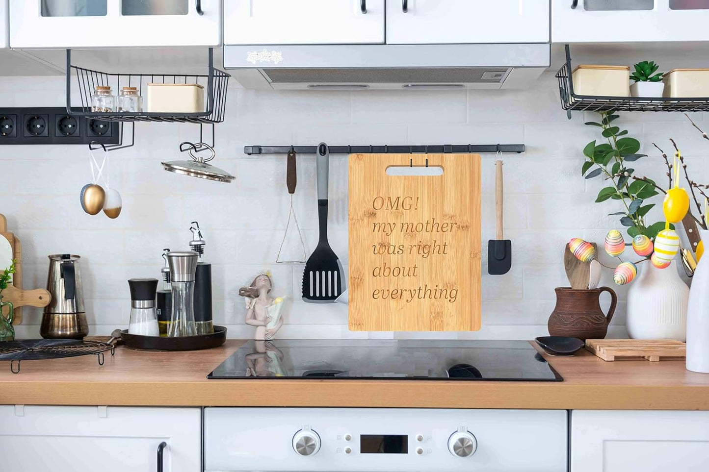 Funny Mom Gift - Cutting Board for Home Kitchen, Camping, Barbecue, Housewarming, Birthday, Christmas, Retirement,
