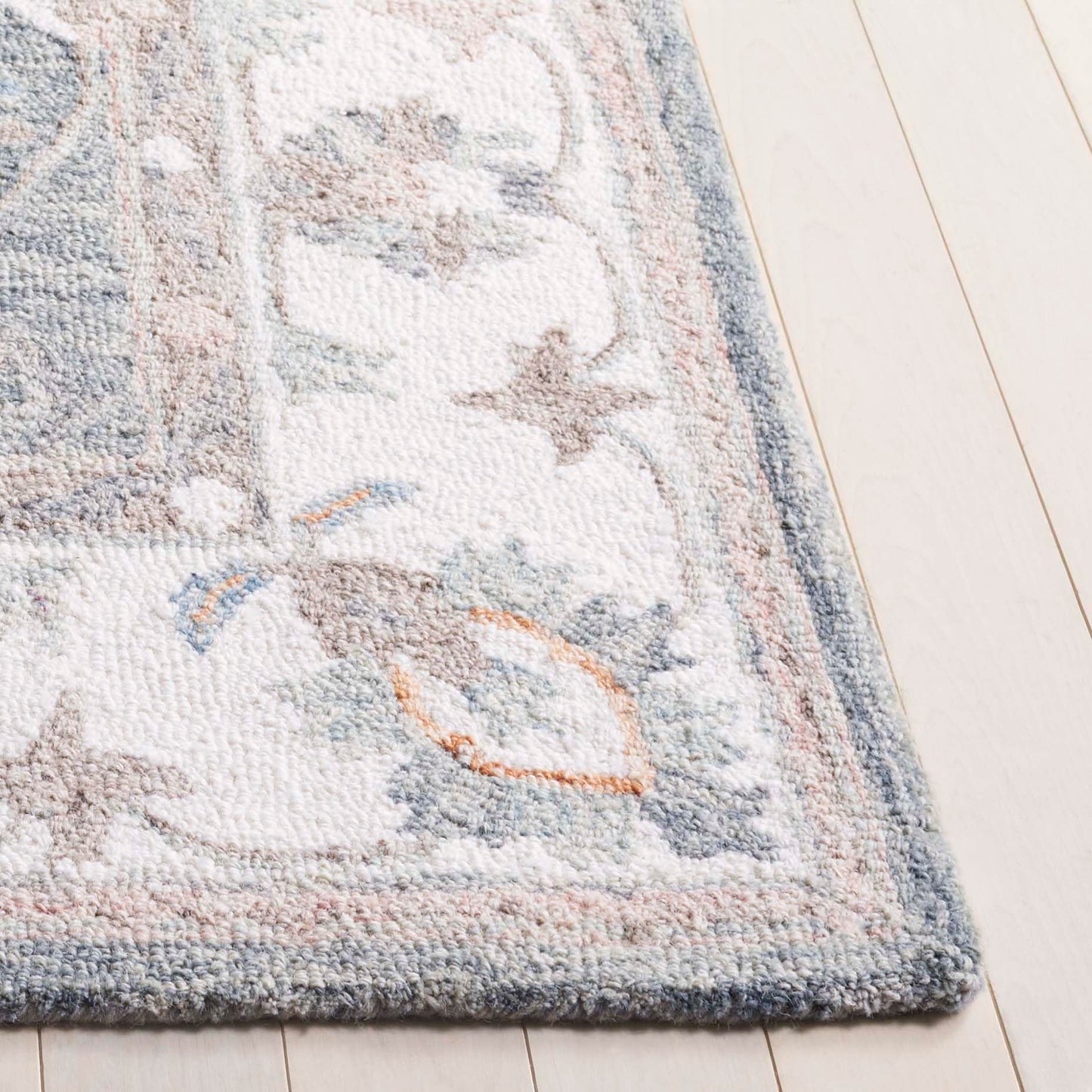 SAFAVIEH Area Rug 8x10 - Heritage Collection - Large - Grey & Ivory, Handmade Wool, Ideal for Living Room, Bedroom, Dining Space (HG125F)