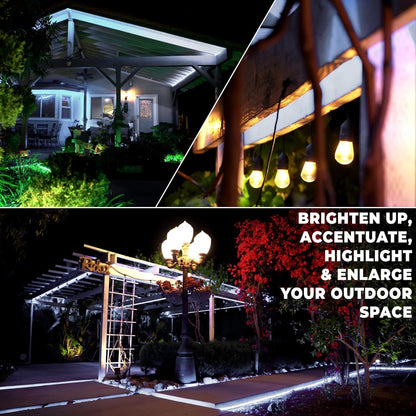 WYZworks 25ft LED Outside Rope Lights, 288 LEDs, Waterproof, Connectable, Cool White Christmas Landscape