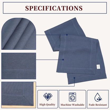 Tseapeni Linen Table Runner 108 Inches Long, 100% Natural Table Runners for Coffee Table Kitchen Dining Dresser Fall Thanksgiving Christmas New Year Holiday(Navy Blue,14x108)