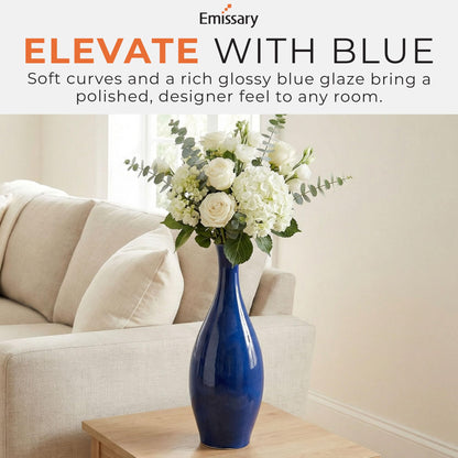 Emissary - Bottle Vase, Blue 8.5x23 H