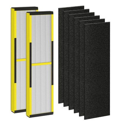 FLT4825 Replacement Filter B Fit for Germ Guardian Air Purifier, ac4825e Replacement Filter Fit for ac4825 AC4825 AC4300 AC4900 AC4825DLX AC4850 CDAP4500 AP2200, 2 True HEPA + 6 Carbon Filters