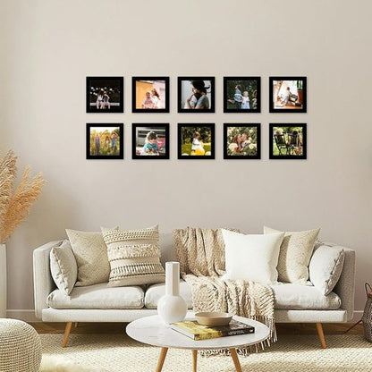 JCJMY 12-Pack 4x4 Picture Frames - Lightweight Collage Wall Decor for Photos | Black Set