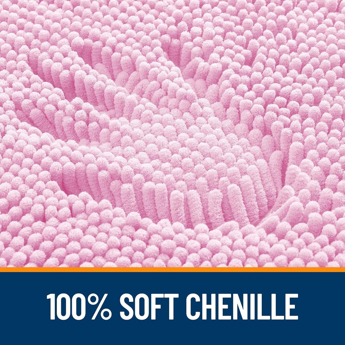 OLANLY Bathroom Runner Rug - Extra Soft Chenille | Quick-Dry, Rubber Backing, 59x20 Inches, Pink