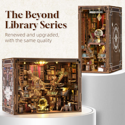 MiniCity Book Nook Kit, DIY Miniature Dollhouse Booknook Kit with Led Light and Dust Cover (Beyond Library Max)