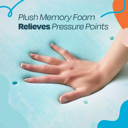 Linenspa 2 Inch Twin Size Gel Memory Foam Mattress Topper - Cooling & Pressure Relieving Design