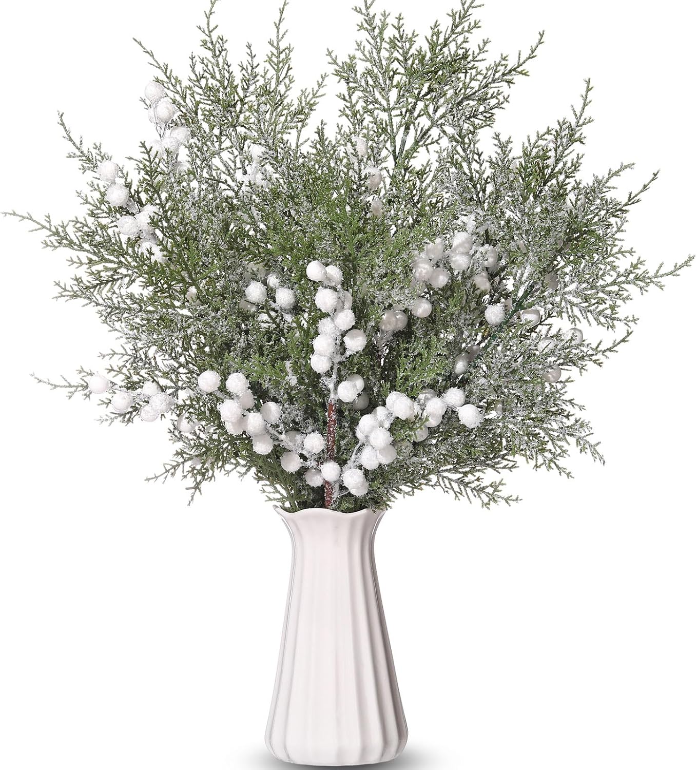 16 Pcs Christmas Tree Branches Filler Artificial Pine Branches with Berry Stems Christmas Tree Picks Greenery Sprays
