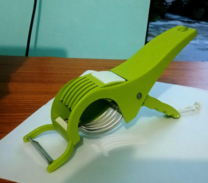 Plastic Vegetable slicer Vegetable Chopper Bhindi cuuting tool Multi slicer with peeler (Multi) Pack of 1