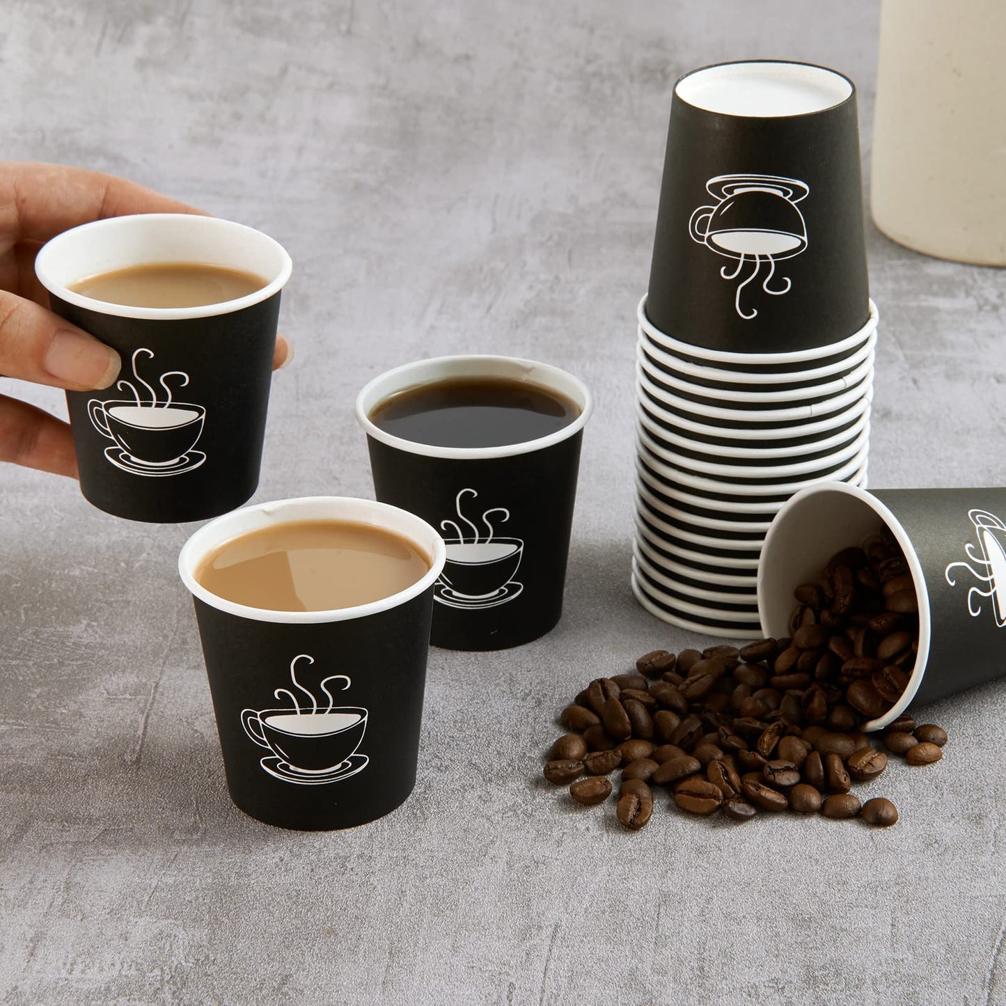 TV TOPVALUE 600 Pack 4 oz Paper Cups, Small Disposable Coffee Cups, Paper Espresso Cups, Hot/Cold Drinking Cups for Party, Picnic, Travel and Events