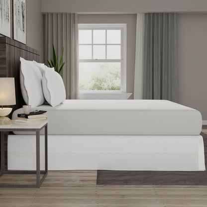 TodaysHome Microfiber Classic Tailored Bed Skirt Dust Ruffle, Queen, White - TOH25014WHIT03