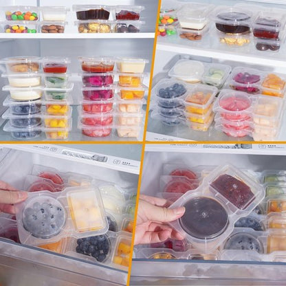 Fracurs Snack Containers 25PCS Reusable Snack Containers with Lids, Snackle Box Container Portion Control, Double Compartment Snacks Containers for Travel On to Go Sauce Snack Pack Containers for Kids