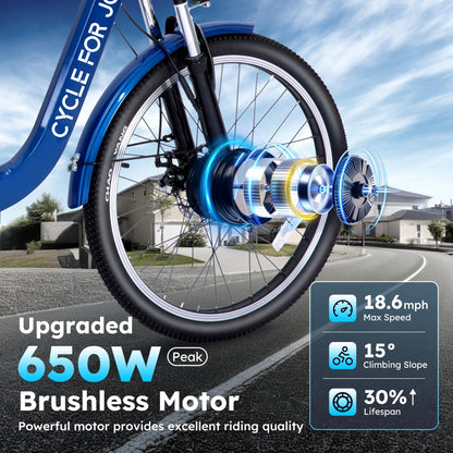 RegalRider Electric Tricycle for Adults, 7-Speed Electric Trike with 48V 624WH Removable Battery, 70Miles Long Lasting Range in PAS 1, 18.6Mph Max, 3 Wheel Electric Bike, Dual Disc, 24"