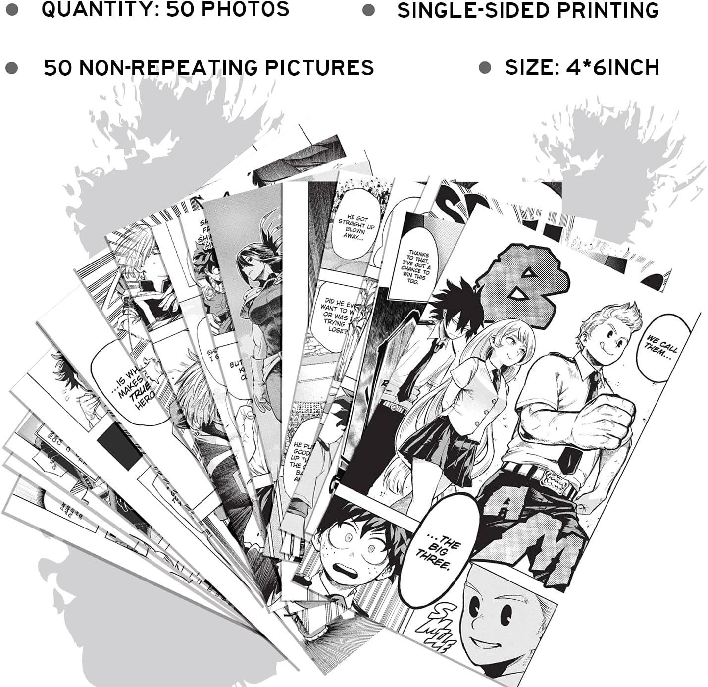 WOONKIT My Hero Academia Posters, Anime Wall Collage for Bedroom Decor, 50PCS 4x6 Inch