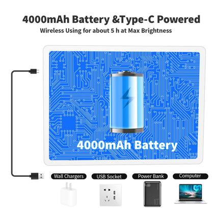 Elice Rechargeable A4 Light Pad for Diamond Painting, Magnetic LED Light Board with Physical Button, Super Bright Diamond Art Light Pad, Ultra-Thin Light Box for Tracing, Weeding Vinyl, Artists -White