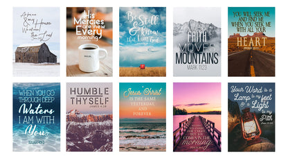 20 Bible Verse Aesthetic Photography Prints - Christian Wall Collage Kit for Teen Rooms or Dorms -Inspirational Faith Decor Gift -5x7 Professional Photos