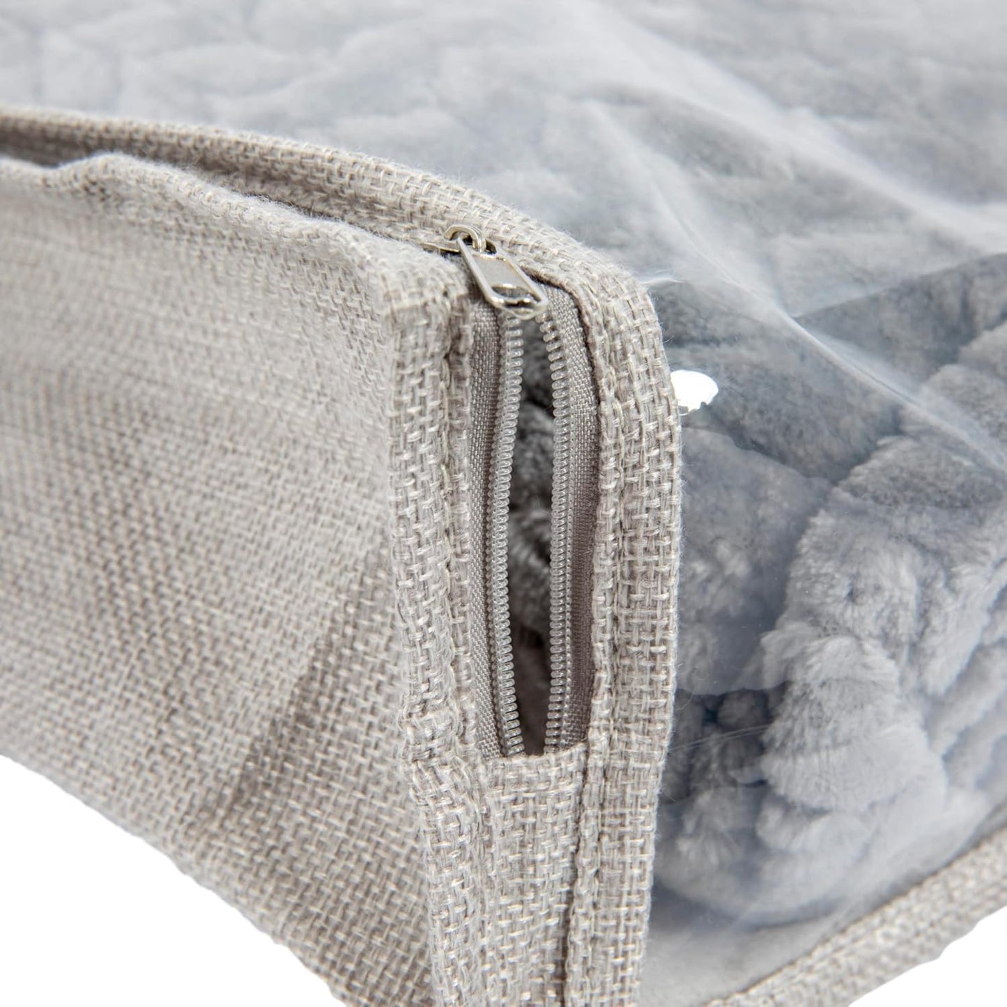 Household Essentials Under Bed Sweater Storage Bags, Zippered with Clear Vision Panel, Set of 3, Silver/Gray