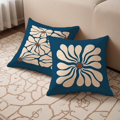 Fuasei Mid Century Modern Pillow Covers 18x18, 70 Retro Boho Hippie Beige Flower Decorative Pillow Covers for Bedroom Living Room Decor, Eclectic Pillow Covers, Mid Century Modern Decor, Set of 2