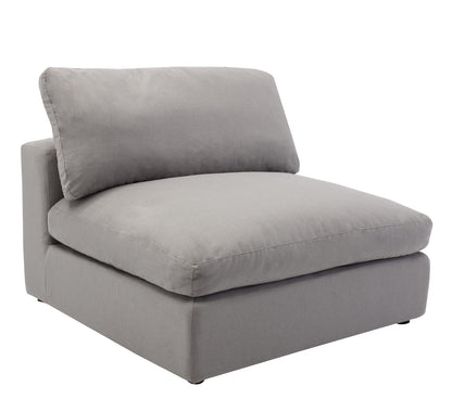 Roundhill Furniture Rivas Contemporary Feather Fill 4-Piece Modular Sectional Sofa, Graphite