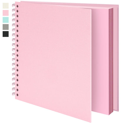 Vienrose Scrapbook Album 10x10 Inch Blank Thick Kraft Paper DIY Scrapbooking Supplies, Small Scrap Book Photo Albums for Wedding Travel Family Baby - Perfect Holiday Gifts Pink 20 Sheets/40 Pages