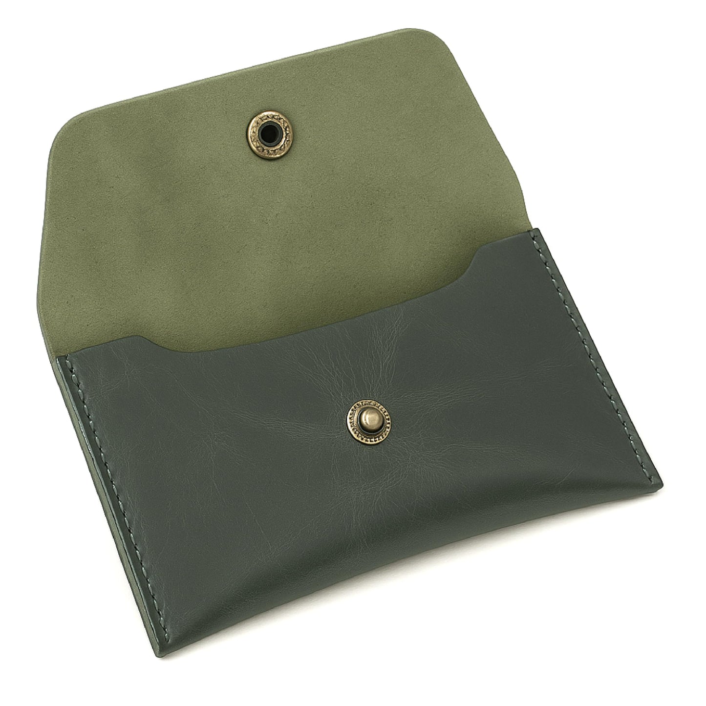 The Antiq Currency Pouch, Genuine Leather Currency Organiser, Handmade Travel Wallet, Utility Pouch, Leather Money Pouch, Leather Currency Envelope (Forest Green), currency_pouch_002_Green