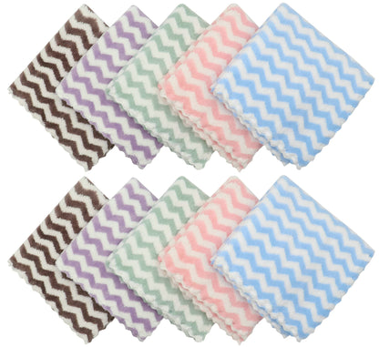 HFGBLG Microfiber Cleaning Cloth, 10 Pack Microfiber Rags,12”x12”,Mix Color