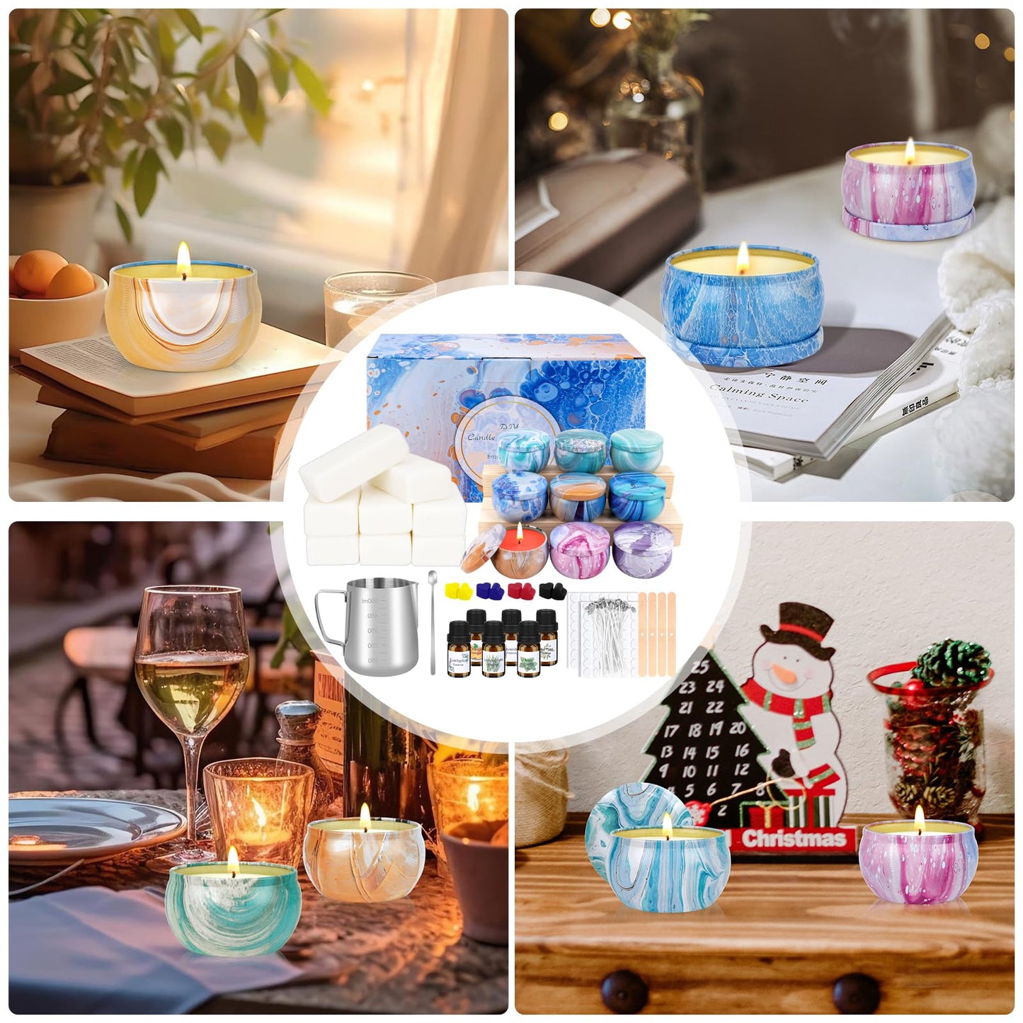 OFUN Candle Making Kit for Adults, DIY Candle Making Supplies for Beginner, Christmas DIY Gifts, Candle Making Kits for Adults - Includes Beeswax, Essential Oils, Dyes, and More, Crafts for Adult