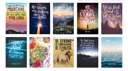 20 Bible Verse Aesthetic Photography Prints - Christian Wall Collage Kit for Teen Rooms or Dorms -Inspirational Faith Decor Gift -5x7 Professional Photos