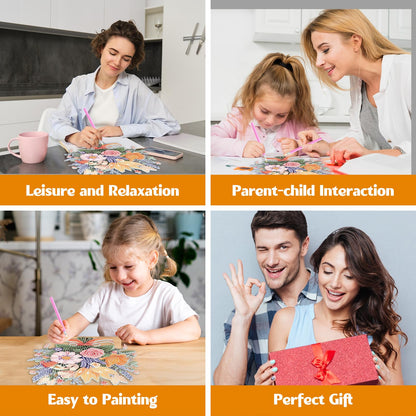 GHHKUD Tabletop Diamond Art Bouquet Kits for Adults Kids, DIY Double Sided Flowers Desktop Ornaments Special Shaped Rhinestone Stand Up Desk Placements, 5D Gem Gifts Home Decoration