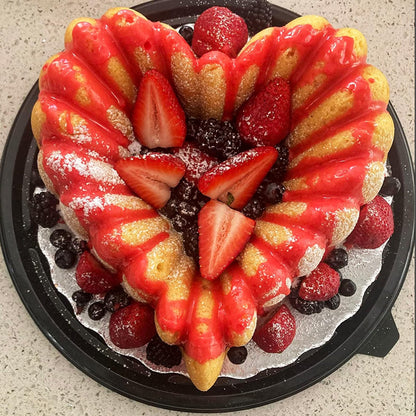 Kundalini Heart Shaped Cake Pan, 2PCS 9 Inch Heart Fluted Tube Cake Pans, Nonstick Silicone Cake Molds for Making Wedding, Valentine's Day and Family Cakes