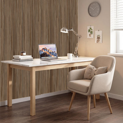 Mollywell Wood Slat Wall Panels, Walnut Acoustic Wall Panel 94.5x12.5 Inch, 8ft Arc Slat Wall Paneling, Flexible 3D Sound Proof Accent Wall Boards NRC 0.95 for TV Backdrop Bedroom, Pack of 6