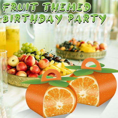 TaoBary 36 Pieces Orange Fruit Party Favor Boxes Summer Citrus Orange Slice Candy Treat Box 3D Mini Goodie Gift Bags Party Decorations Supplies for Summer Fruit Themed Birthday Baby Shower