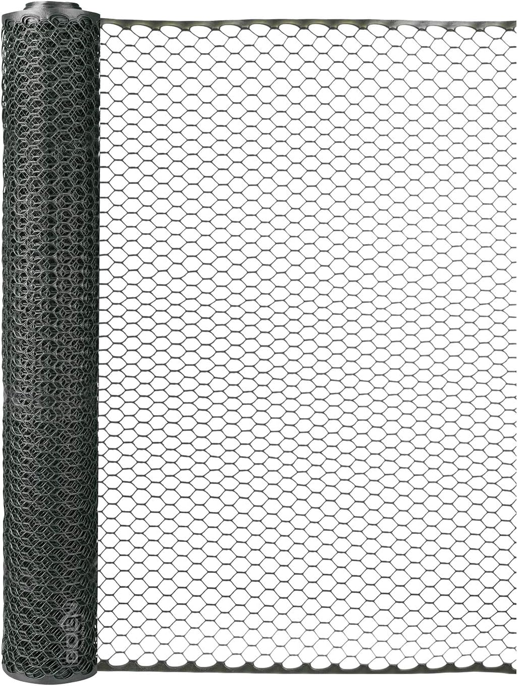 (4' 25' Boen - Plastic Hex Chicken Wire Mesh Temporary Fence Roll x - Black) - Plastic Fence Poultry Netting