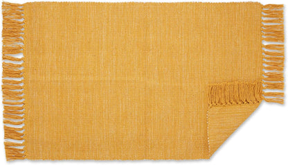 DII Woven Rugs Collection, Ribbed Reversible Cotton 2x3', Honey Gold & Off-White for Home Decor